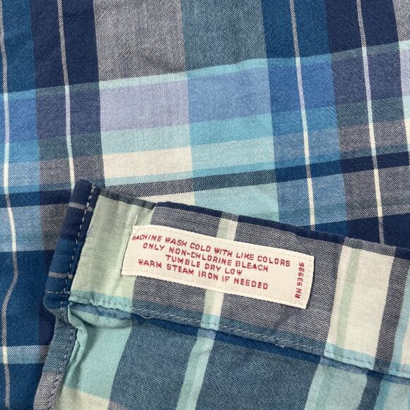 Brooks Brothers Dress Shirt Mens Small Plaid Button Down Spring Cotton Blue - Picture 4 of 11